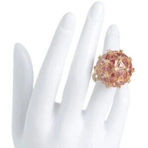 Swarovski Curiosa Cocktail Ring in a gold-tone finish with Orange Transparent